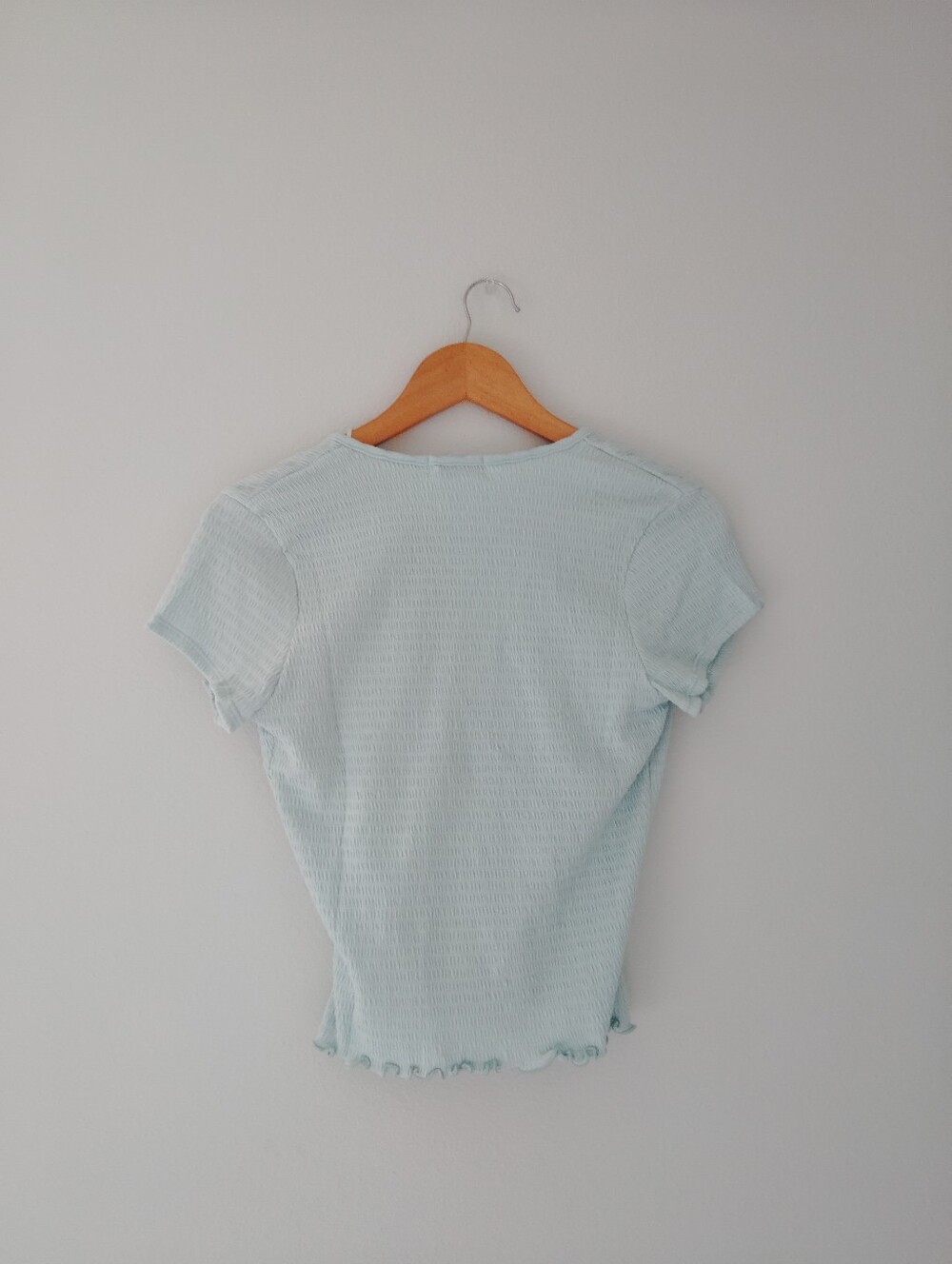 Paper Crane Pastel Blue Wrap Top - Picture 5 of 6
